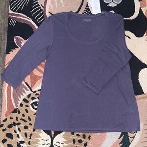 Eileen Fisher Purple Linen Top